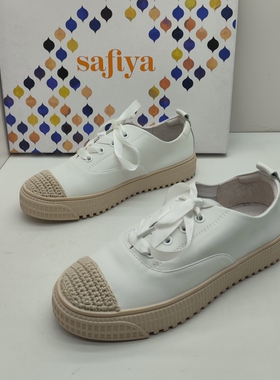 Safiya/索菲娅撤柜断码秋季真皮休闲厚底舒适百搭一脚蹬女渔夫鞋