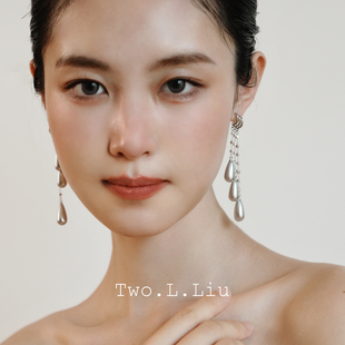 Two.L.Liu银河印象系列银灰色流苏耳环气质高级感小众个性 耳饰