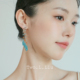 Two.L.Liu原创蓝色流苏耳饰女水晶夏季 气质高级设计感个性 耳环