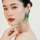 Two.L.Liu原创设计绿色渐变流苏耳环女小众设计感高级气质耳饰