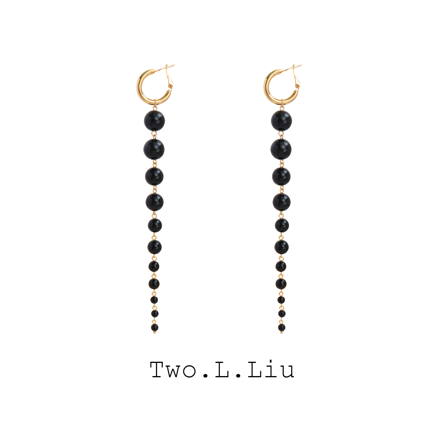 新中式国风女黑色长吊坠