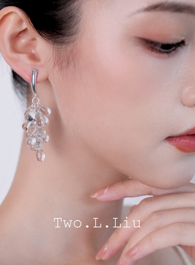 Two.L.Liu超亮捷克琉璃葡萄耳环