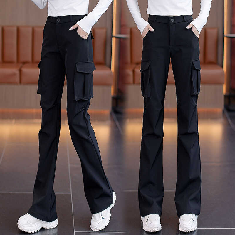 美式复古工装裤微喇叭女