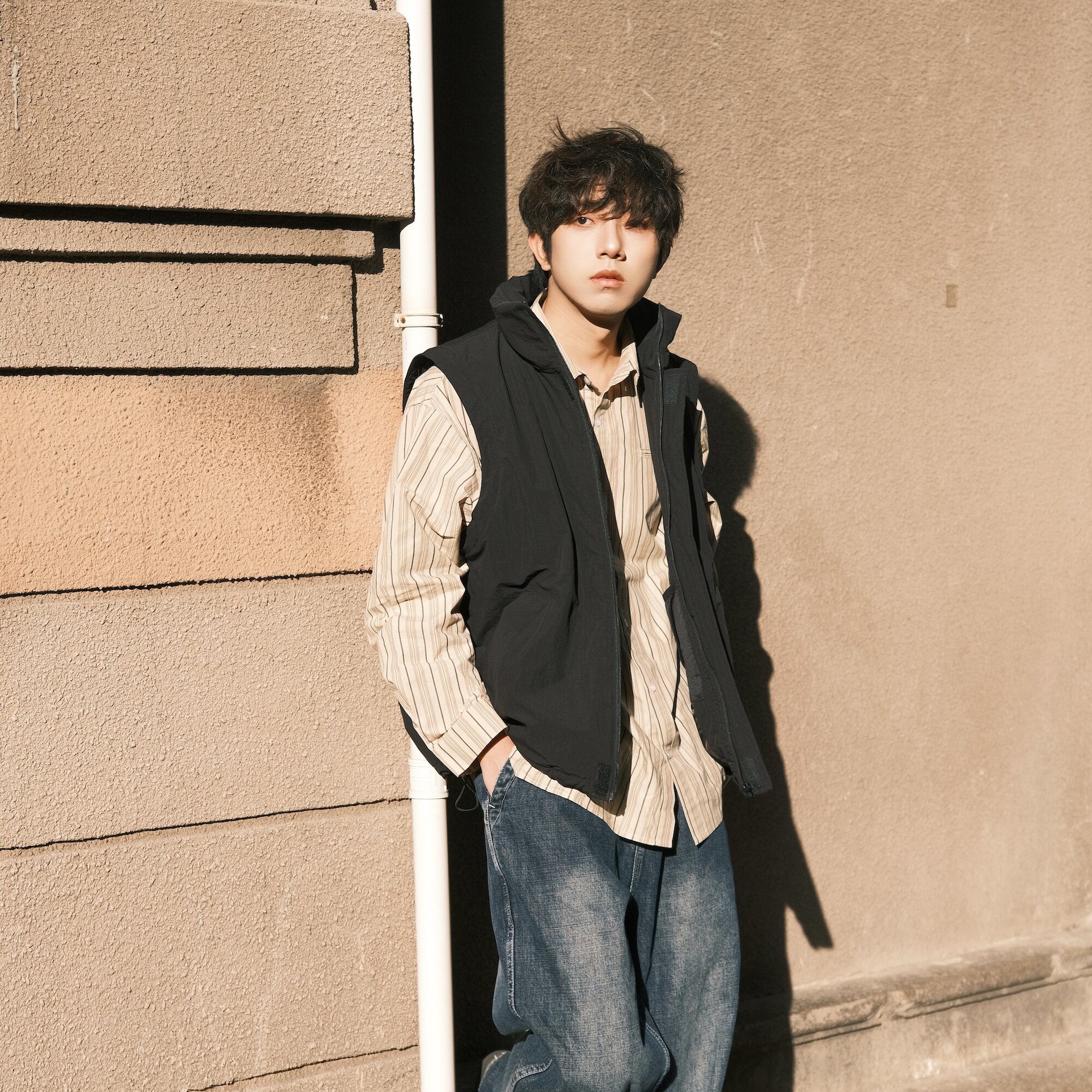 SVOLCIMA 日系复古加厚两穿可拆袖棉服马甲立领棉衣保暖宽松夹克