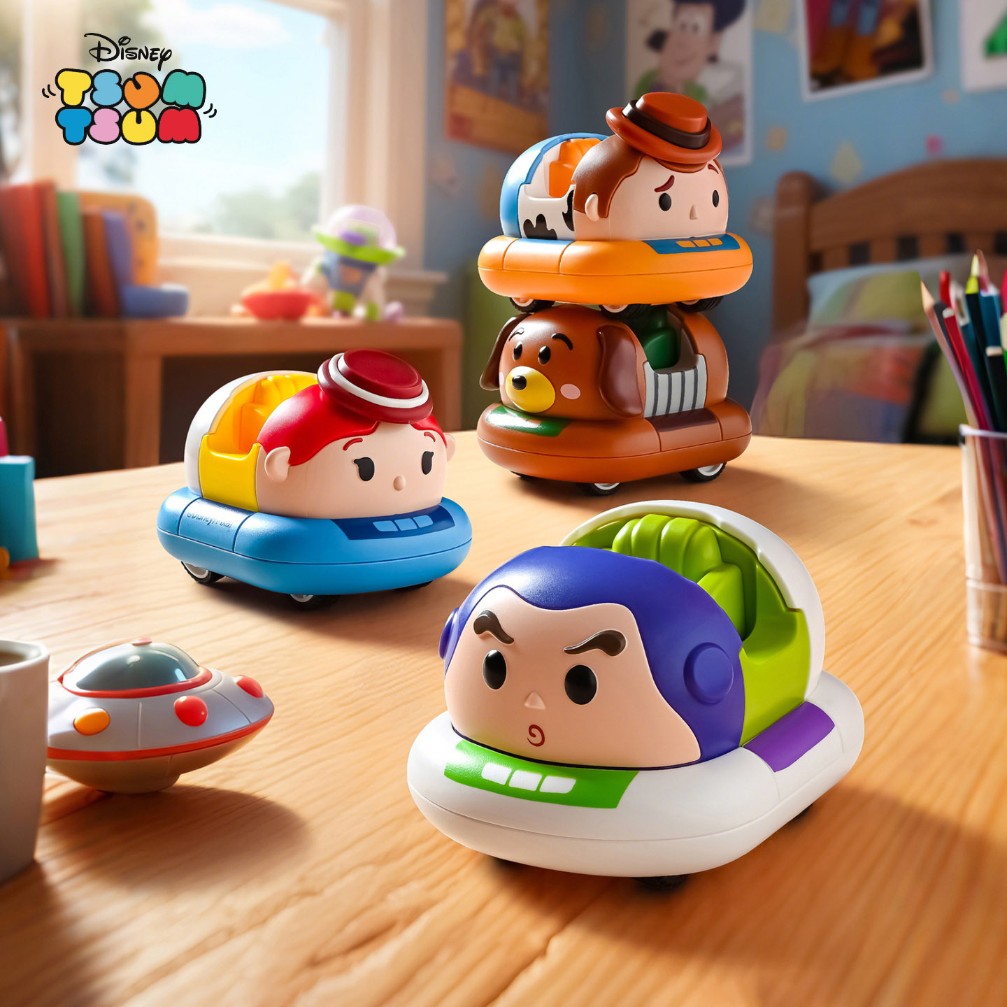 野想拼装积木巴斯光年碰碰车