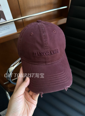 CAT TOURIST 显白酱紫色棒球帽子2025新款刺绣显脸小鸭舌帽韩男女