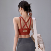 高强度防震运动内衣女一体式 跑步训练瑜伽背心聚拢定型健身文胸新
