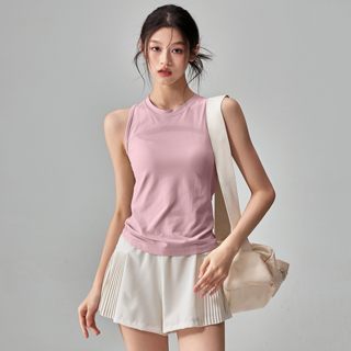 运动背心女无袖瑜伽服健身上衣跑步训练专业速干普拉提外穿透气夏