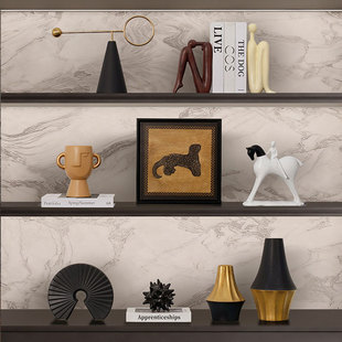 意式极简轻奢黑金花器奶油风人物书档高级感电视柜书房开放格摆件