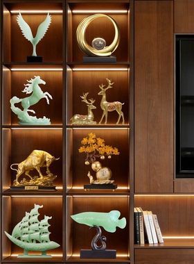 宋式美学仿玉石葫芦发财树马摆件