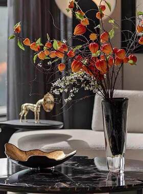 新中式轻奢茶几灯笼果仿真花摆件