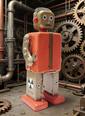 复古工业风铁艺机器人模型摆件