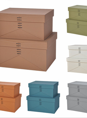 衣帽间皮质收纳箱衣柜装饰品摆件