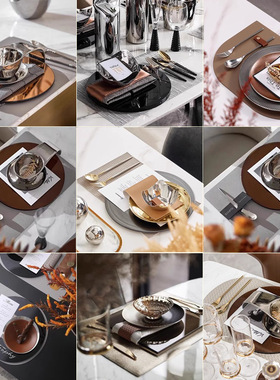 轻奢西餐餐盘套装样板房餐桌摆件