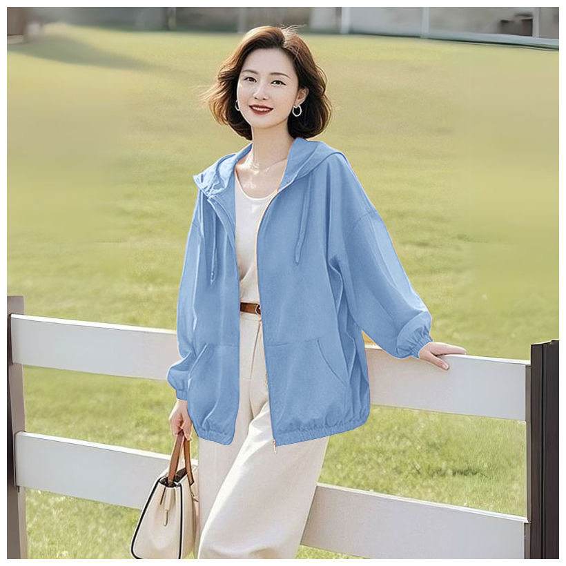 宽松大码防晒衣女中长2025夏季新款韩版防晒服防紫外线薄款外套