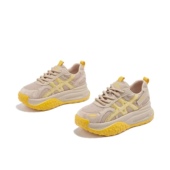 真皮网面水钻6cm增高老爹鞋 休闲女鞋 2025早秋新款 运动轻便阿甘鞋