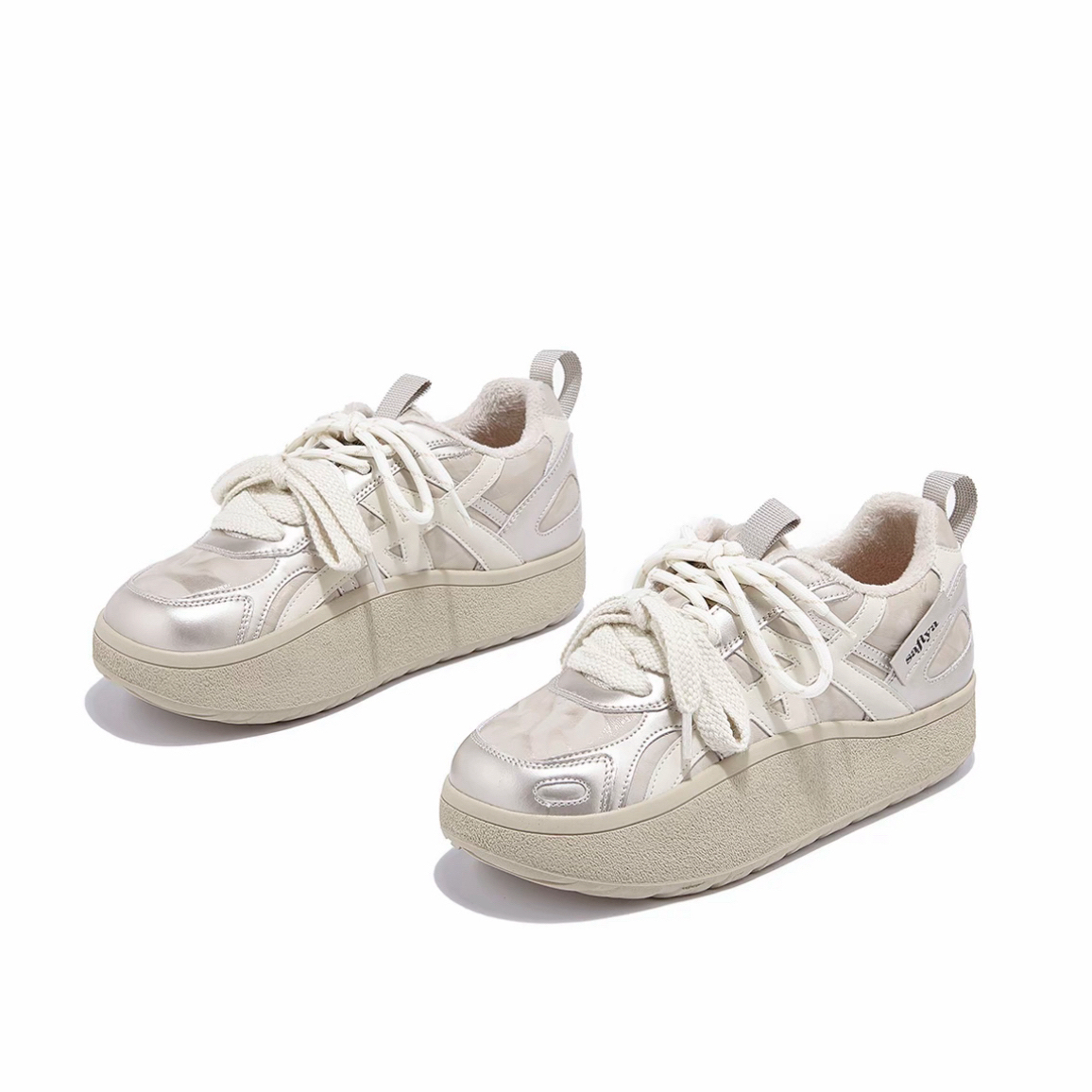 真皮加绒厚底休闲鞋2025秋冬新款保暖增高百搭时尚德训鞋平底女鞋