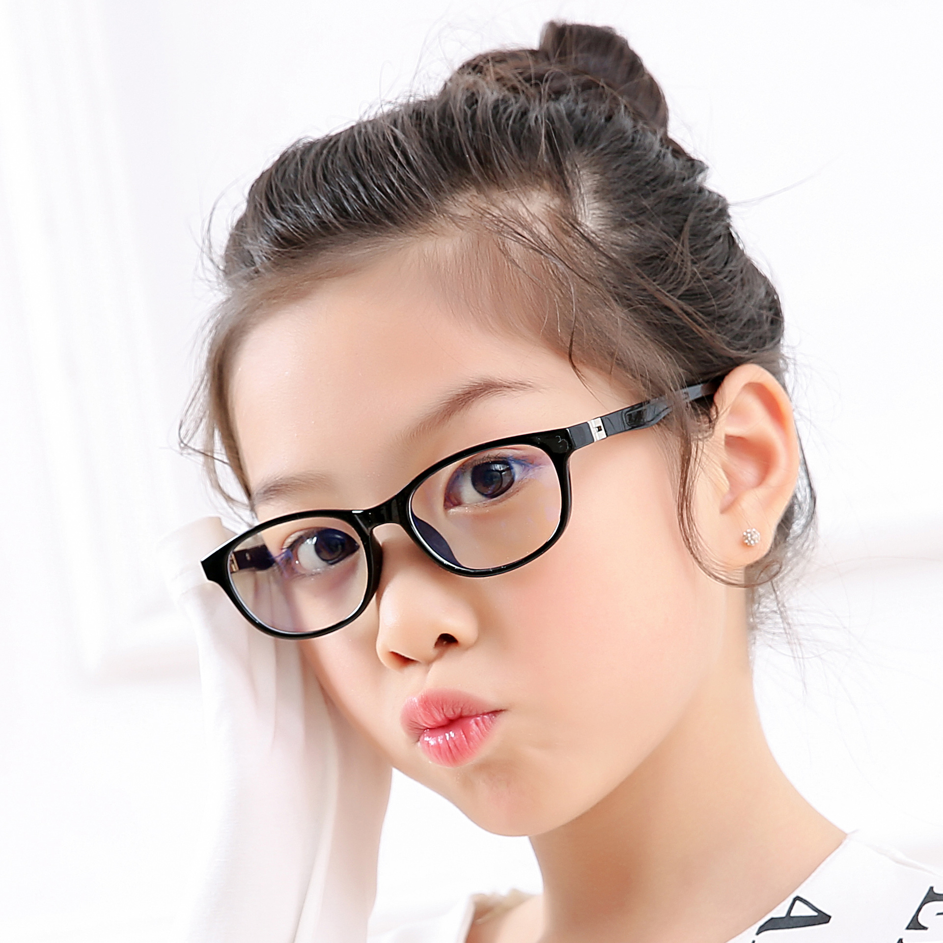 时尚儿童眼镜架椭圆磨砂8-13岁5002学生TR90超轻镜框配近视眼镜