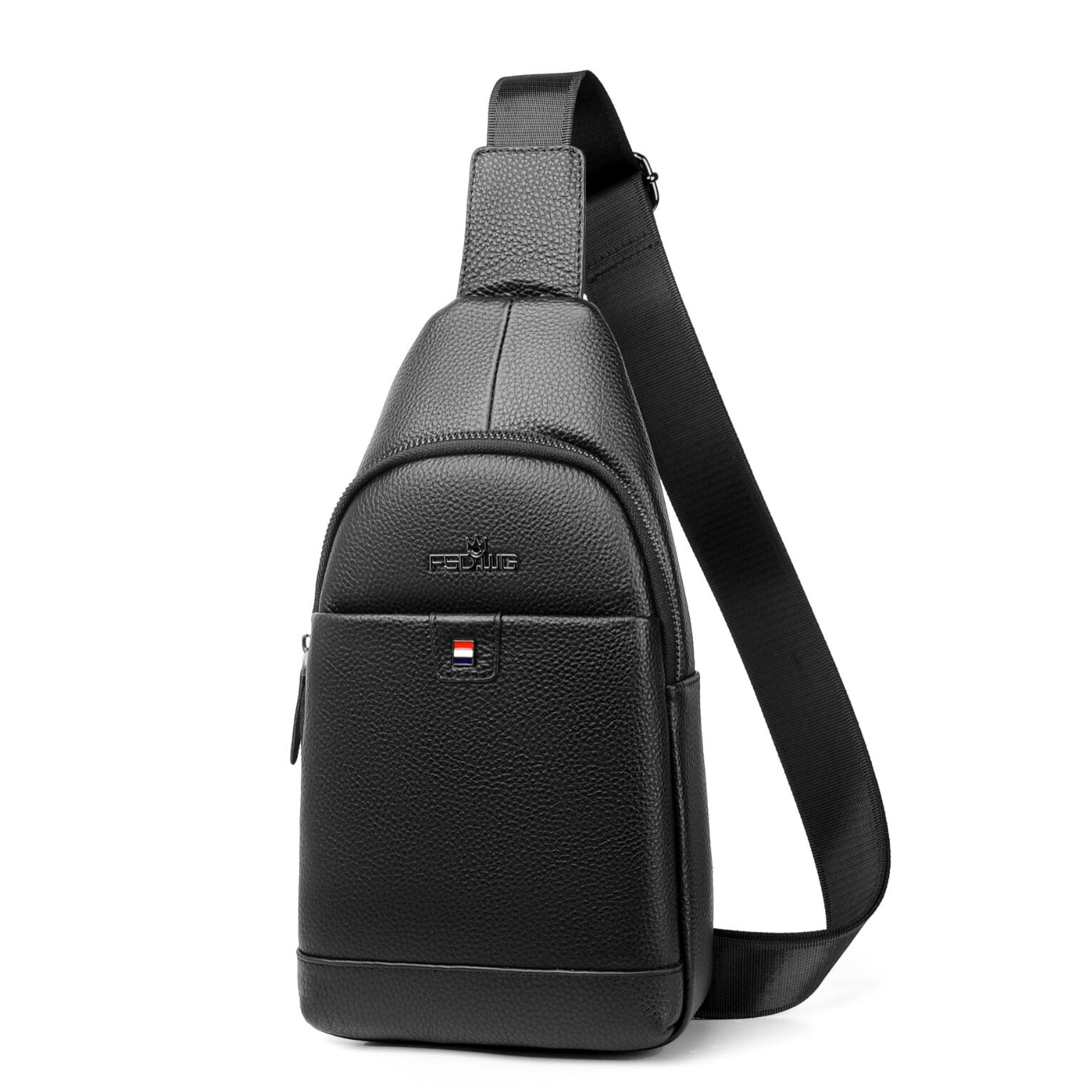 新款斜挎包高级感男士头层牛皮背包男大容量夏百搭真皮胸包托特包