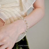 「风吹半夏」原创天然白水晶橄榄石纯银手链女清新小众夏日手串