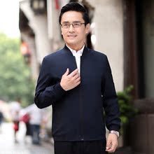 中年2019新款 格子上衣中老年人男装 薄款 爸爸外套春秋季 休闲夹克衫
