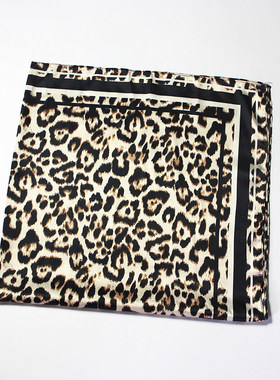 欧美风大方巾，春秋新品女士豹纹围巾百搭气质显白仿真丝丝巾