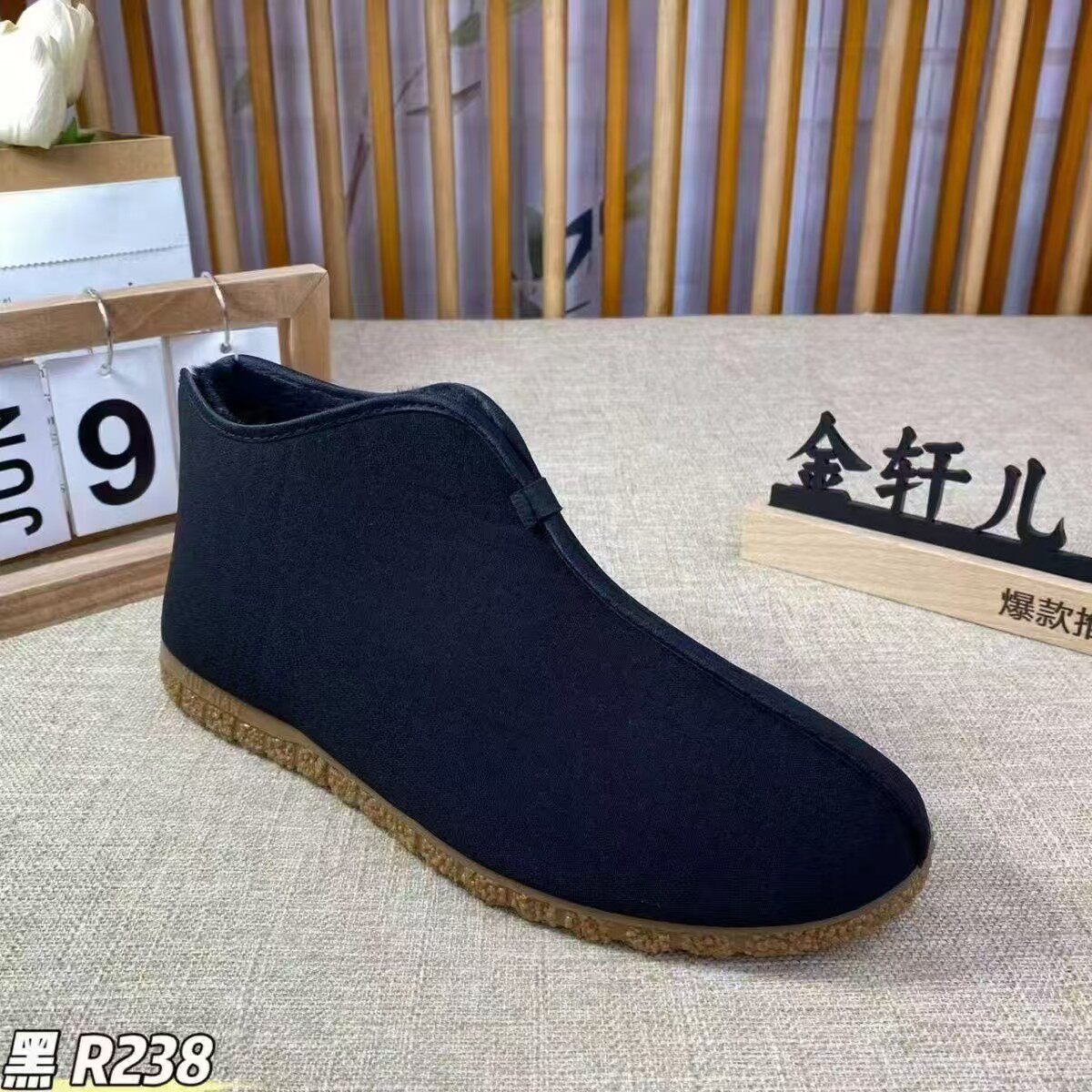 冬季北京布鞋高帮棉鞋牛筋底加绒保暖老人加厚复古爸爸鞋爷爷鞋