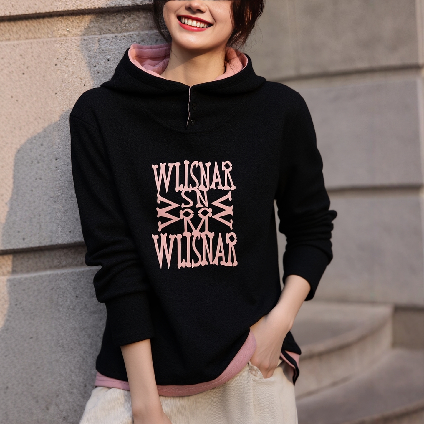 秋冬款妈妈假两件高端连帽加厚上衣大码胖mm品牌双面德绒卫衣女士