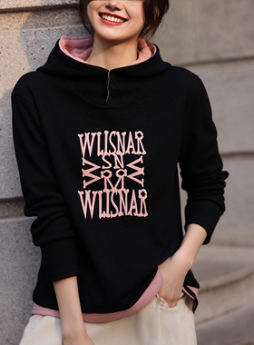 秋冬款妈妈假两件高端连帽加厚上衣大码胖mm品牌双面德绒卫衣女士