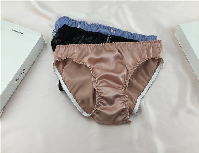 100%桑蚕丝桑蚕丝女士真丝三角裤T裤丁字裤丝绸缎面T裤性感美