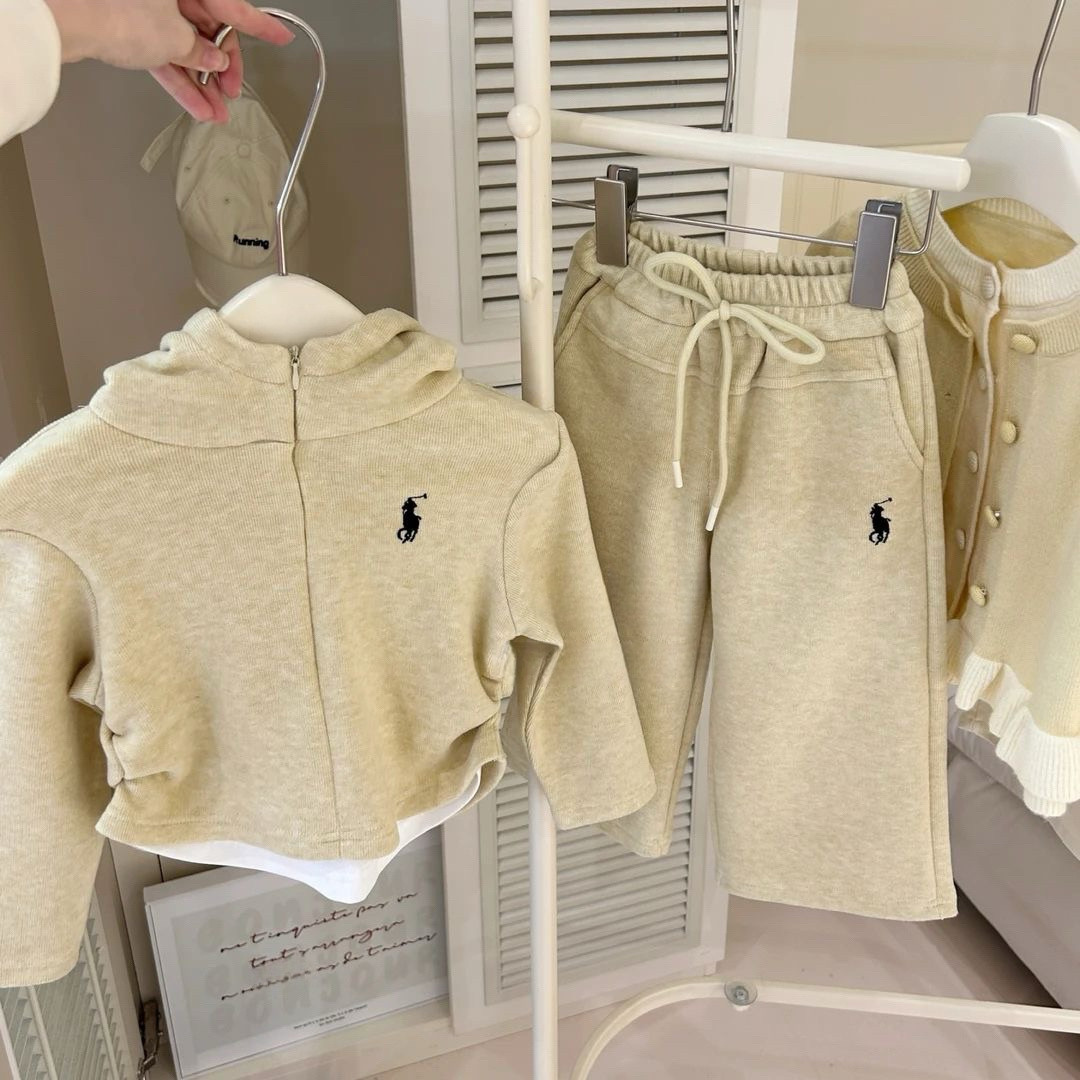 【现货】女童洋气连帽卫衣套装时髦2025秋装女孩阔腿裤韩系两件套