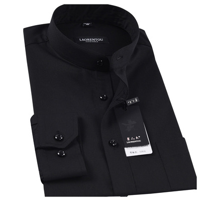 圆领长袖衬衫老人头商务休闲