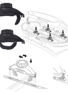 专用于Motion 3系车顶行李箱速夹固定配件包快拆夹子Power-Click