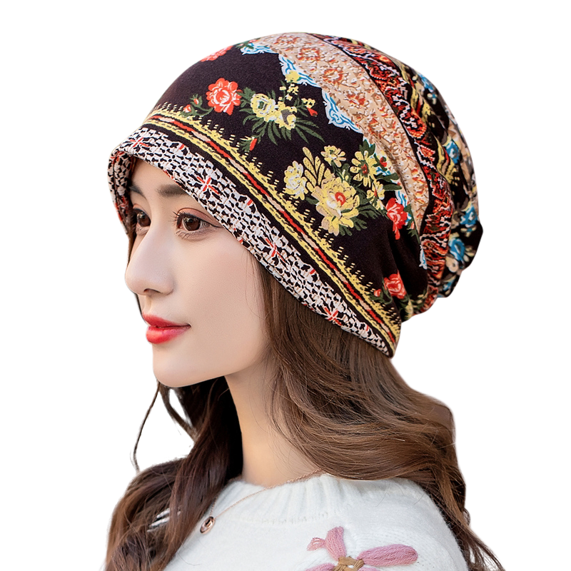 女士秋冬韩版花朵空调帽两用帽子