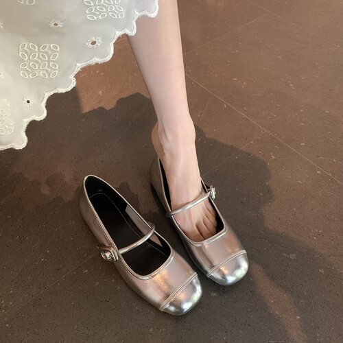 女童鞋儿童公主皮鞋银色芭蕾舞
