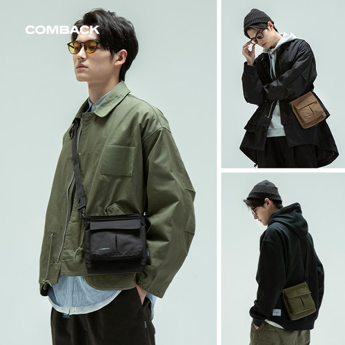 comback工装纯色洋气风斜挎包