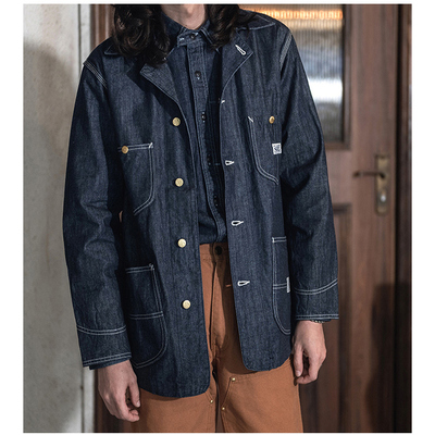 91J丹宁牛仔四袋铁路工装夹克
