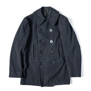 PEA 年实物 S码 双排扣740毛呢大衣 COAT USN 1950S 1940 元 古着