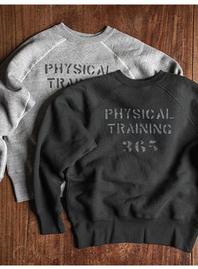 恶犬BRONSON重磅全棉插肩袖套头拉毛卫衣复古宽松短款365运动锻炼