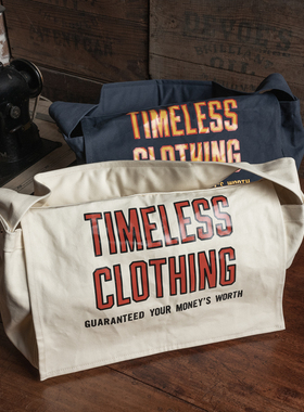 恶犬BRONSON加厚高密白色帆布报童包 斜挎单肩大容量复古邮差包