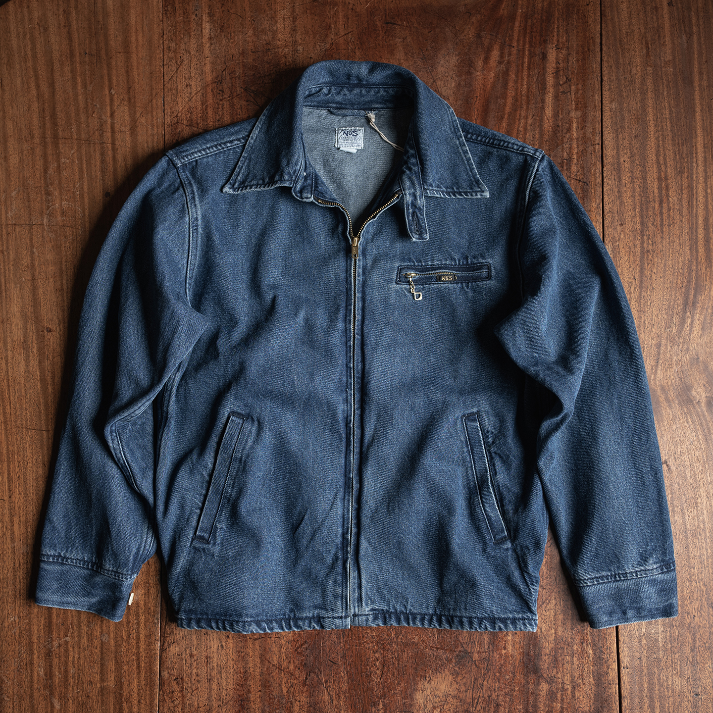 直拉洗水牛仔休闲夹克13oz斜纹布