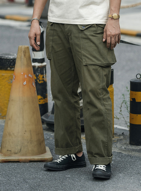 恶犬BRONSON 复刻 USMC HBT P-44男士多袋军事工装猴子长裤子p44