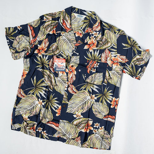 夷绿色植物古巴领度假短袖衬衫