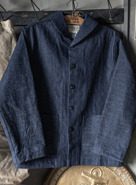 恶犬BRONSON DUNGAREE JUMPER原色平纹丹宁赤耳USN甲板工装服夹克