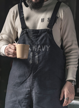 恶犬BRONSON 重磅美棉Waffle华夫格长袖打底衫USN纯色加厚T恤衫