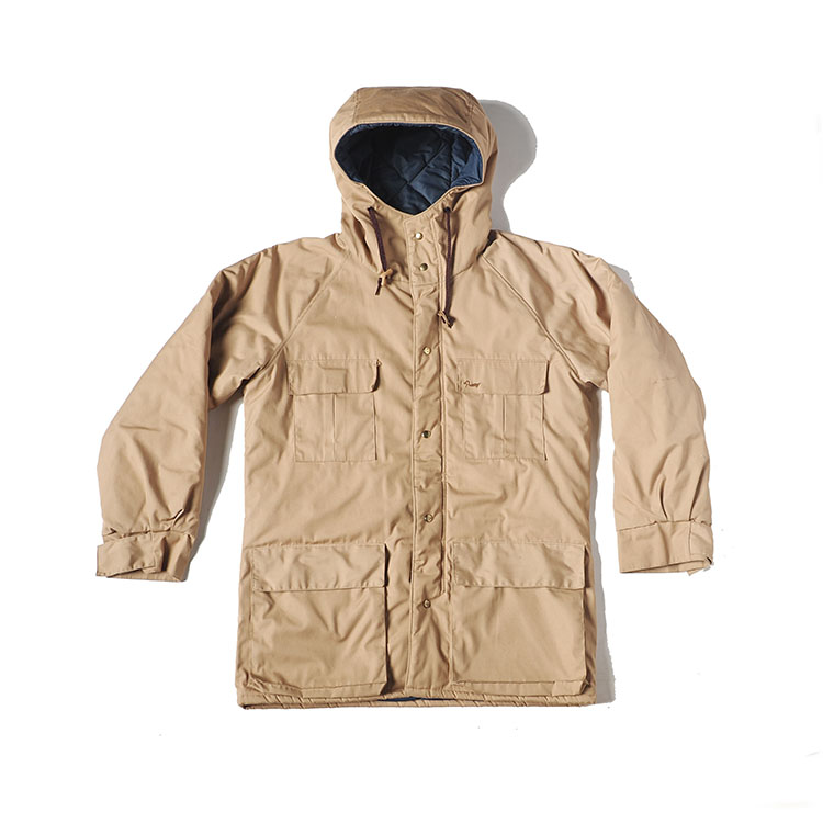 古着70年代VINTAGE DUXBAK 二手卡其色连帽棉衣冲锋衣 60/40
