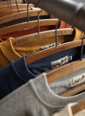 NON STOCK 260g美式复古纯棉重磅短袖T恤男圆领纯色宽松半袖上衣