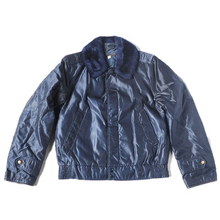 50s 美产古着 B-15C空军蓝色BUTWIN尼龙翻领夹克 内里羊毛胆