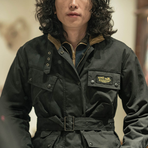 油蜡布夹克立领春秋复古机车夹克