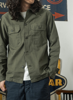 NON STOCK 越战1963 2nd OG-107二代橄榄绿纯棉贡缎衬衫工装衬衣